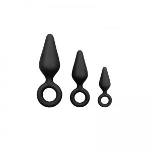 Set 3 Plug Anales con Aro Negro diseñado por la marca EASYTOYS