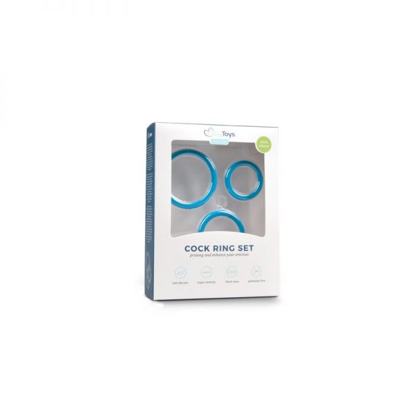 venta de Set 3 Anillos para el Pene - Azul en tienda erótica online