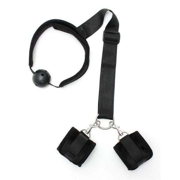 comprar Set Mordaza y Esposas Negro en sex shop online