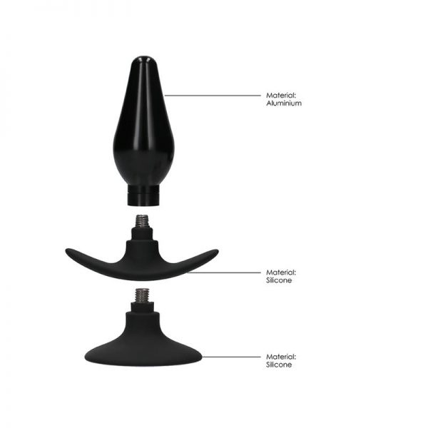 Set Plug Anal y Ventosa Putiaguda Mediana Negro de la marca OUCH!