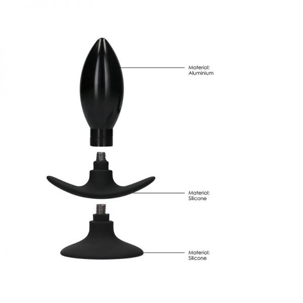 Set Plug Anal y Ventosa Redondeada Grande Negro de la marca OUCH!