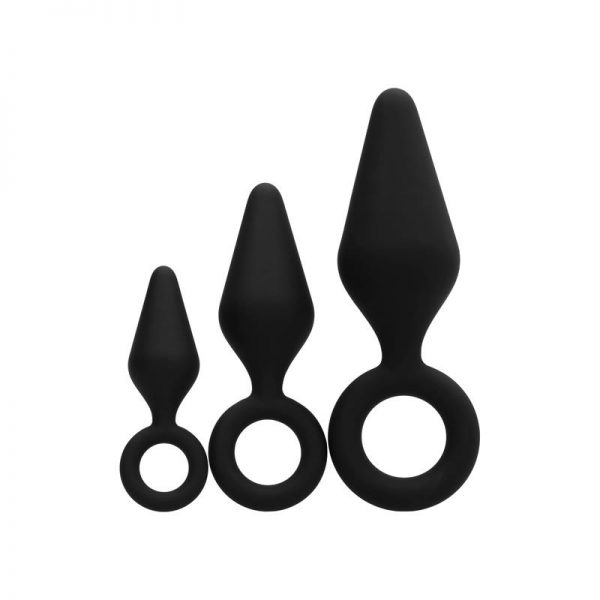 Shots Fist It Set de 3 Plug Anal de Silicona Negro barato