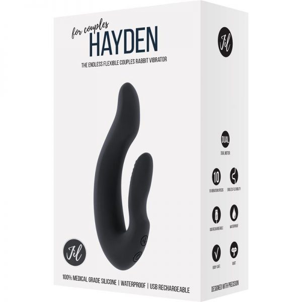 Shots Jil Vibrador para Parejas Hayden Negro marca JIL