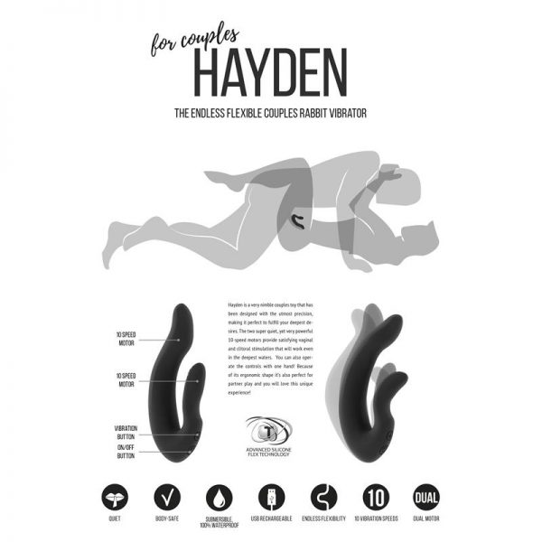 Shots Jil Vibrador para Parejas Hayden Negro en www.tiendaeroticaweb.es