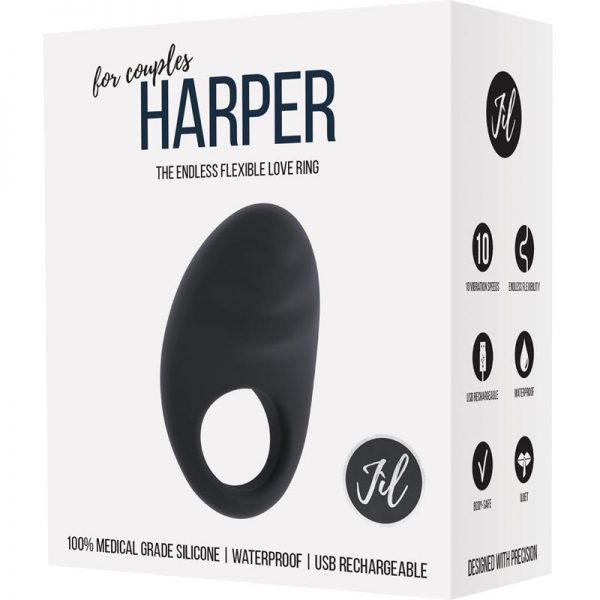 Shots Jìl Anillo Vibrador Harper Negro marca JIL