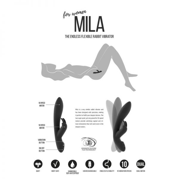 Shots Jìl Vibrador Mila Negro en www.tiendaeroticaweb.es