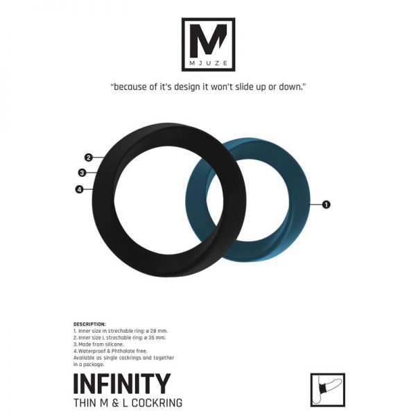 Shots Mjuze Infinity Anillo para el Pene L Negro de calidad
