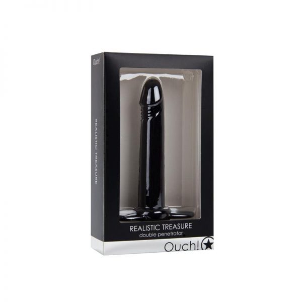Shots Ouch! Anillo para Pene Realistic Treasure Negro fabricante OUCH!