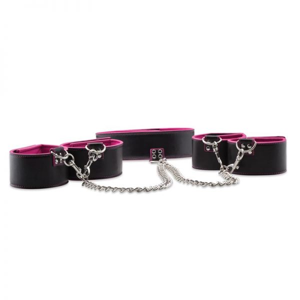 Shots Ouch! Collar Reversible con Muñequeras y Puños de Tobillos Rosa barato