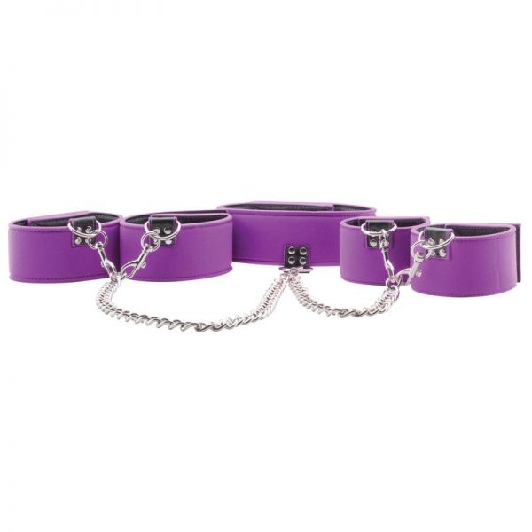 Shots Ouch! Collar Reversible con Muñequeras y Puños par Tobillos Púrpura marca OUCH!