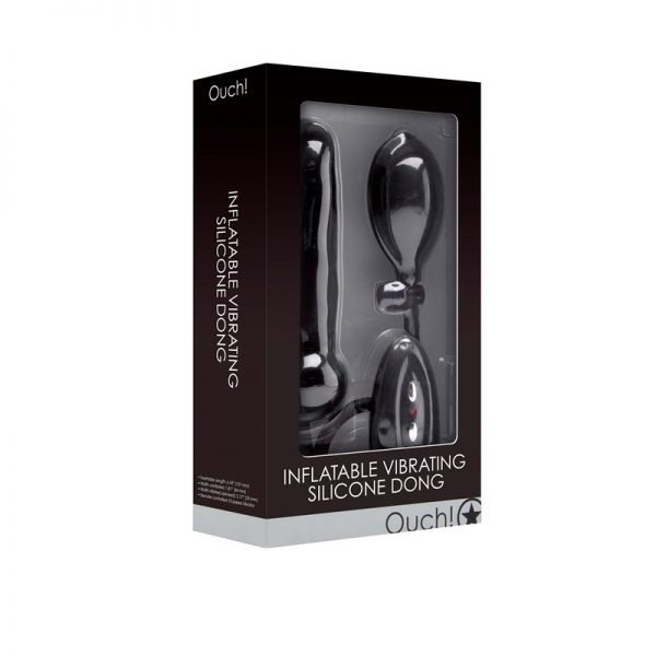 Shots Ouch! Dildo Vibrador Hinchable Negro de calidad