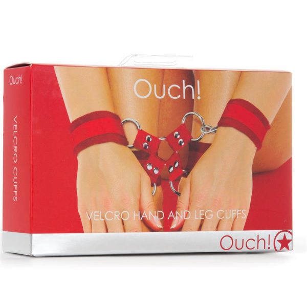Shots Ouch! Esposas para Muñecas y Tobillos de Velcro Rojo fabricante OUCH!