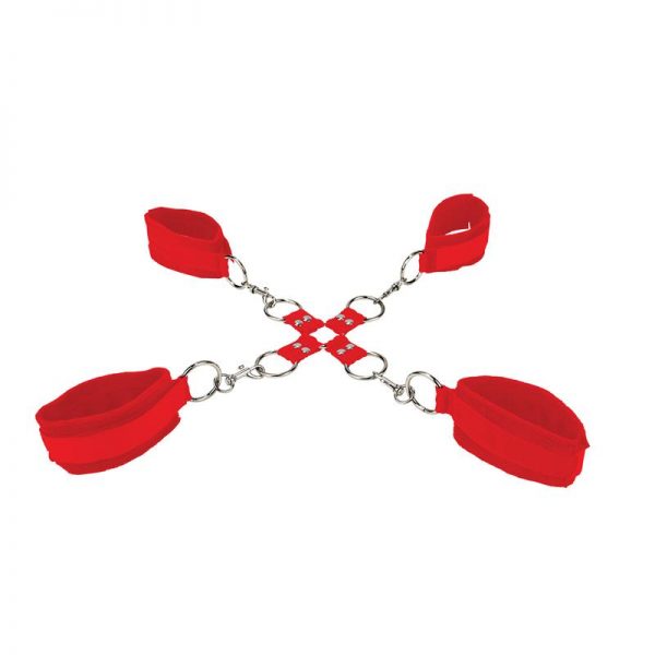 Shots Ouch! Esposas para Muñecas y Tobillos de Velcro Rojo barato