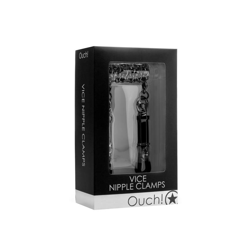 Shots Ouch! Pinzas para Pezones con Cadenas Negro de calidad