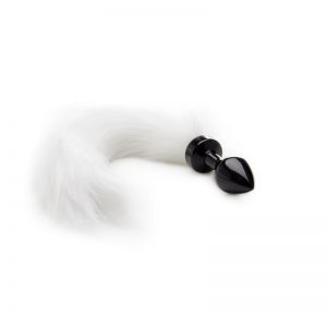 Shots Ouch! Plug Anal con Cola Blanca Color Negro barato