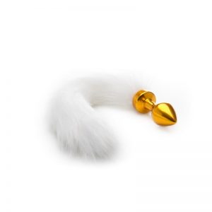Shots Ouch! Plug Anal con Cola Blanca Dorado barato