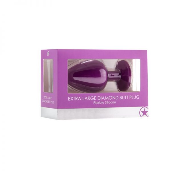 Shots Ouch! Plug Anal Diamante Extra Grande Púrpura de calidad