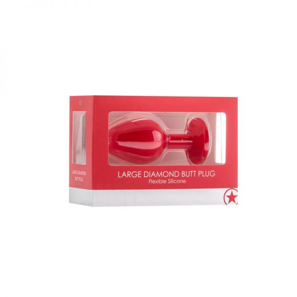 Shots Ouch! Plug Anal Diamante Grande Rojo de calidad