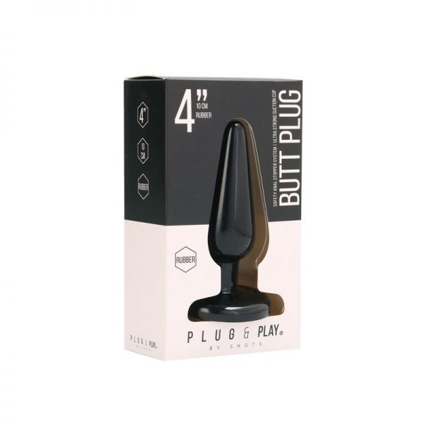 Shots Plug & Play Plug Anal Basic 10 cm Color Negro de calidad