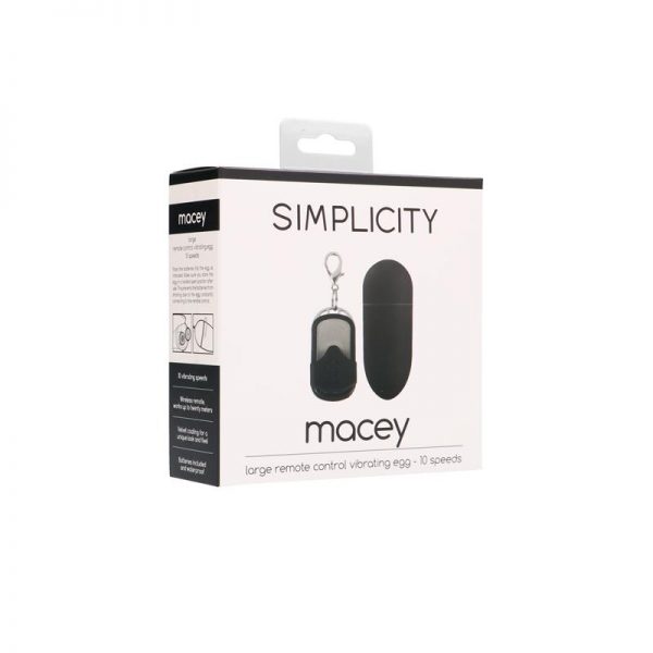 Shots Simplicity Huevo Vibrador con Control Remoto MACEY Negro de calidad