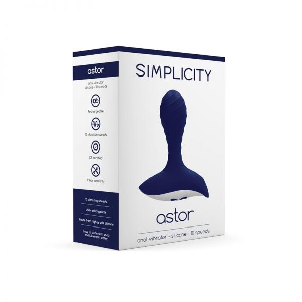 Shots Simplicity Vibrador Anal ASTOR Azul marca SIMPLICITY