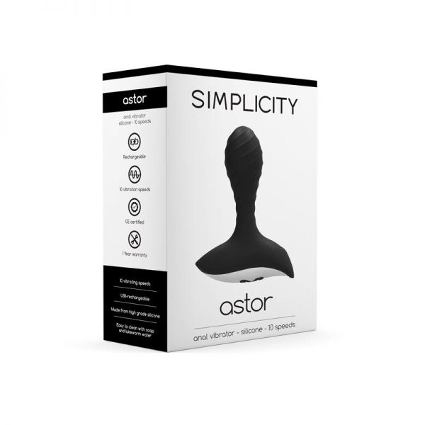 Shots Simplicity Vibrador Anal ASTOR Negro marca SIMPLICITY