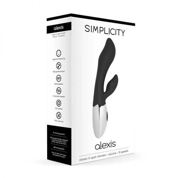 Shots Simplicity Vibrador Clásico Punto-G ALEXIS Negro marca SIMPLICITY