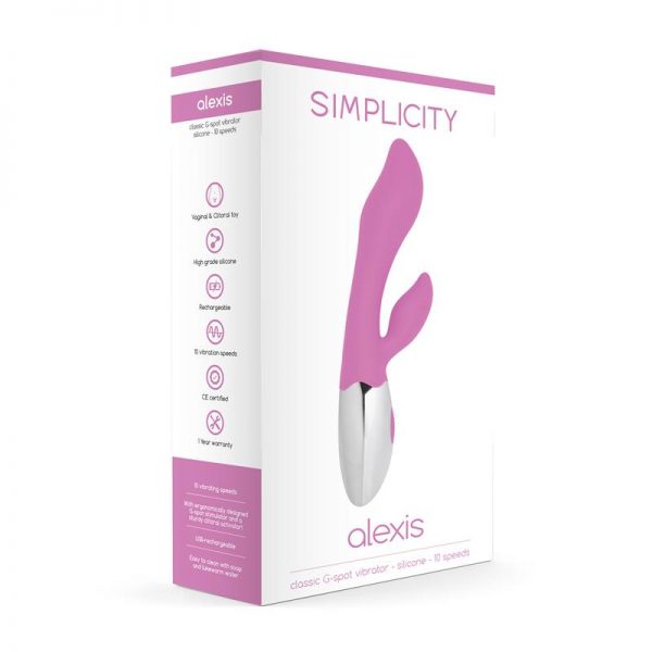 Shots Simplicity Vibrador Clásico Punto-G ALEXIS Rosa marca SIMPLICITY