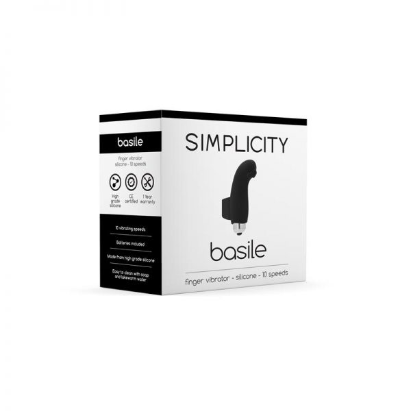 Shots Simplicity Vibrador para el Dedo BASILE Color Negro marca SIMPLICITY