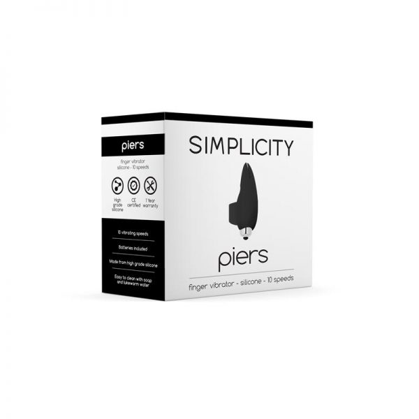 Shots Simplicity Vibrador para el Dedo PIERS Negro fabricante SIMPLICITY