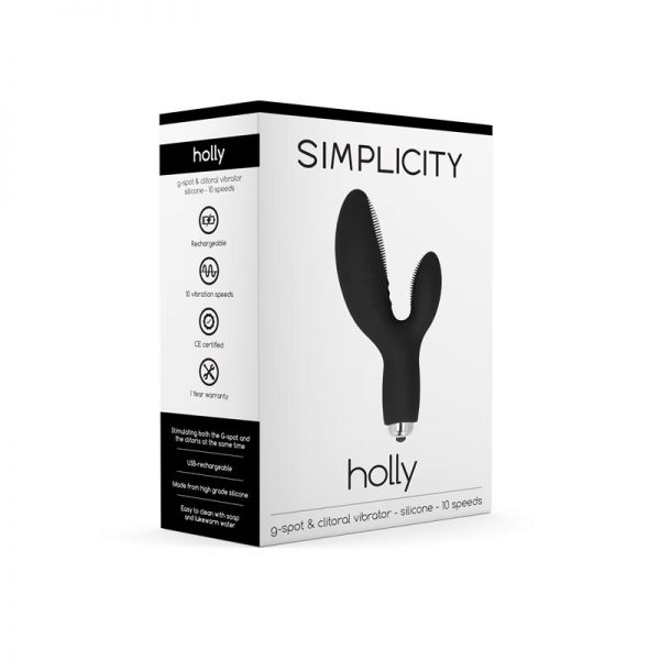 Shots Simplicity Vibrador Punto-G HOLLY Negro marca SIMPLICITY