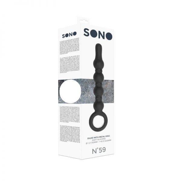 Shots Sono Dildo con Anillo de Metal No. 59 Color Negro de calidad