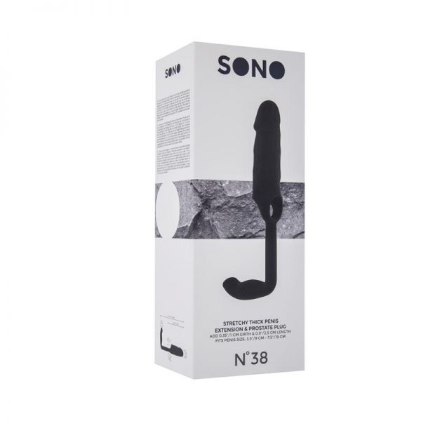 Shots Sono Funda para Pene con Plug Anal No.38 Color Negro de calidad
