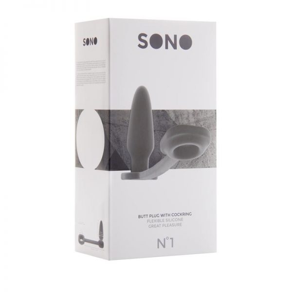 Shots Sono Plug Anal con Anillo para Pene No.1 Gris de calidad