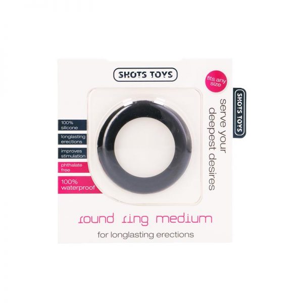 Shots Toys Anillo para el Pene Negro Mediano de calidad