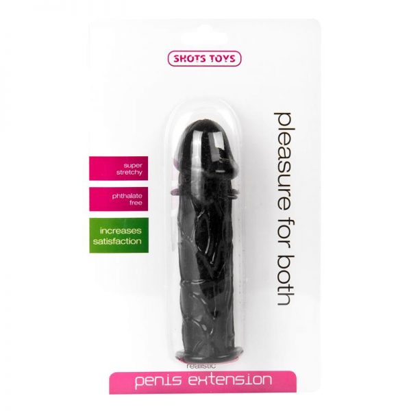 Shots Toys Extensión de Pene Realística Negro de calidad