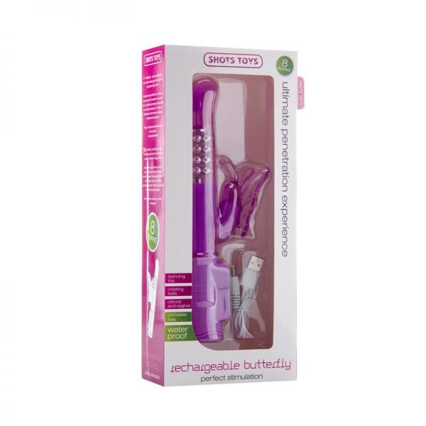 Shots Toys Mariposa Recargable Lila de calidad