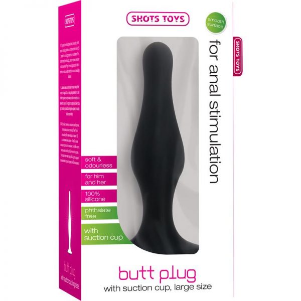 Shots Toys Plug con Ventosa Grande Negro de calidad