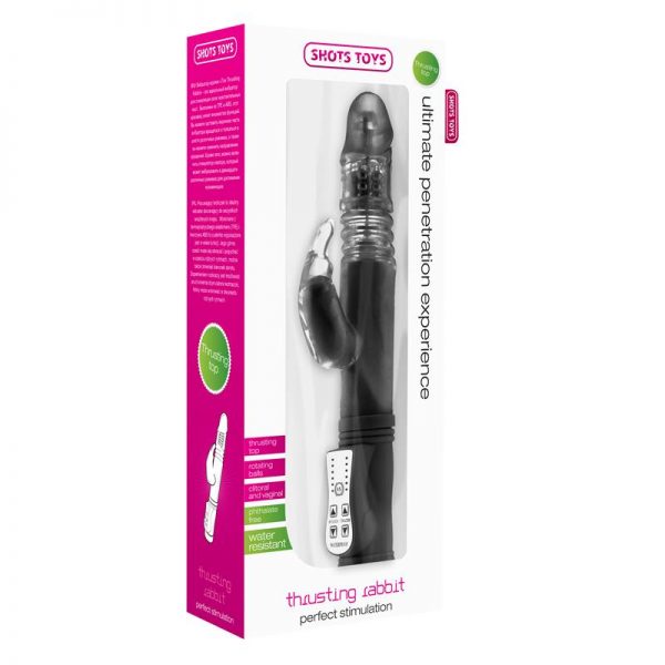 Shots Toys Thrusting Rabbit Negro de calidad