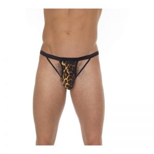 Tanga con Tiras Negro y Leopardo Talla Única de la marca AMORABLE