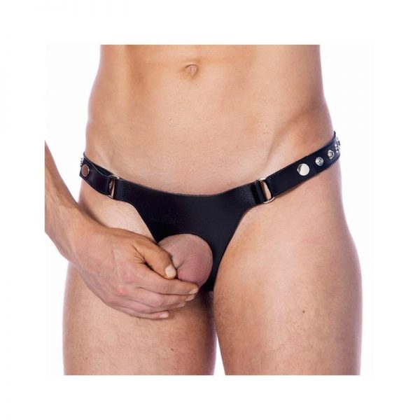 Tanga de Cuero Ajustable con Abertura barato