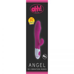 Vibrador Angel Silicona Rosa 20.2 x 3.6 cm diseñado por la marca OHH TOYS DELUXE