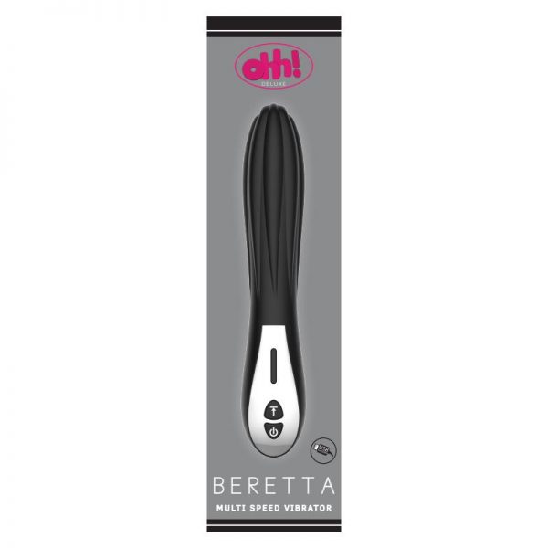 Vibrador Beretta Silicona 22 x 4.6 cm Negro diseñado por la marca OHH TOYS DELUXE