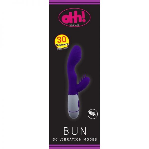 comprar Vibrador Bun Purpura Silicona 20.2 x 3.6 cm barato y de calidad