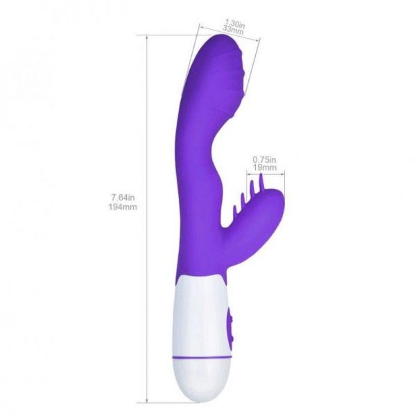 Vibrador Bun Purpura Silicona 20.2 x 3.6 cm marca OHH TOYS DELUXE