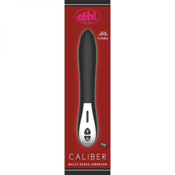 Vibrador Caliber Silicona 22 x 4.6 cm Negro diseñado por la marca OHH TOYS DELUXE