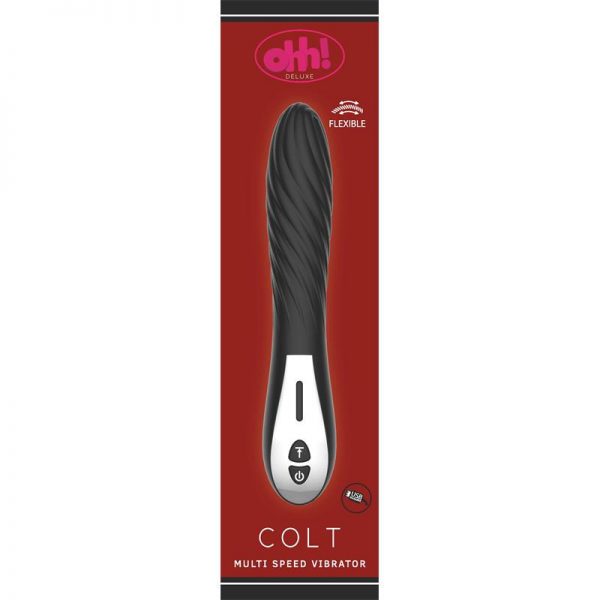 Vibrador Colt Silicona 22 x 4.6 cm Negro diseñado por la marca OHH TOYS DELUXE