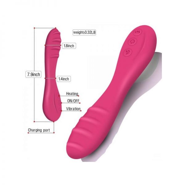 Vibrador con Calor Achi Rosa Silicona 19 x 3.5 cm marca OHH TOYS DELUXE