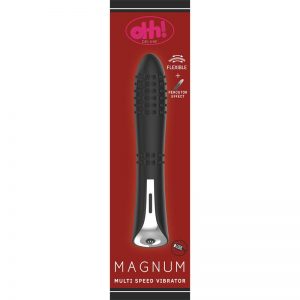 Vibrador con Efecto Percutor Magnum Silicona 22 x 4.6 cm Negro diseñado por la marca OHH TOYS DELUXE