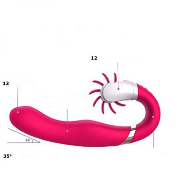 comprar Vibrador con Funcion Sexo Oral Silicona Rosa 21 x 3.5 cm barato y de calidad